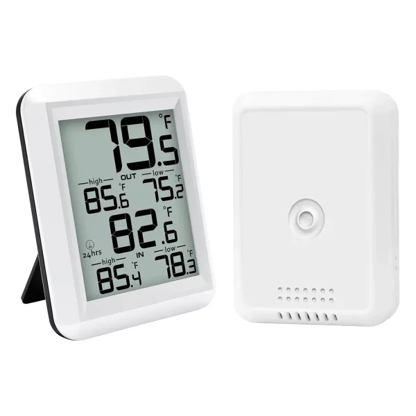 S6ea7df7d78d244ccada596945c3bca2aX.webp Smart Wireless Digital Thermometer- Indoor/Outdoor Temp Monitor with Min/Max Records 100m Range Wall Mountable for Home Office