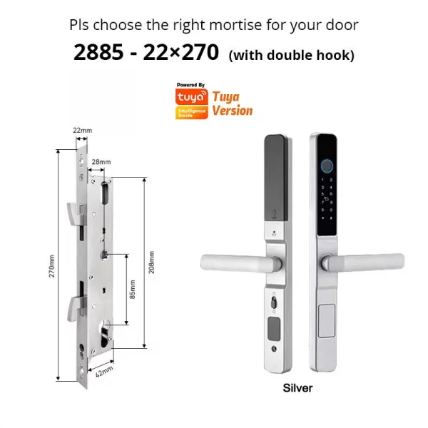 S6efe25d91b1f42459bec16330d177631N.webp Smart Door Lock Waterproof Aluminum Electronic Sliding Door Lock Tuya Fingerprint Biometric Password NFC Card Remote APP Control