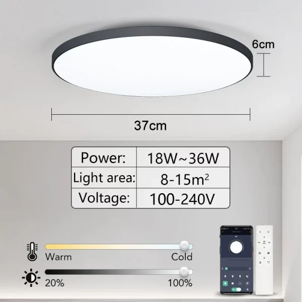 Smart LED Ceiling Light APP Luster Remote Control Appliance 36W 50W 80W interior Home Decor Fixture Bathroom Bedroom