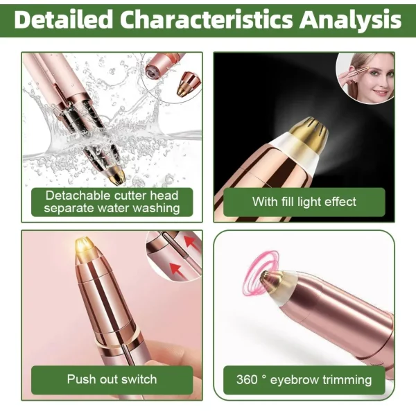 S722c26511b344122ba6527437eacde496-1.webp Mini Eyebrow Trimmer Multifunctional Hair Removal Safety Portable Electric Battery Electric Trimmer Automatic Trimmer for Facia