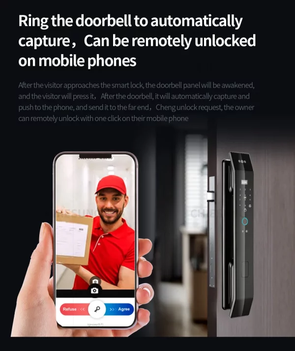 S7371b4253b8b470b899ac1873c514354m.webp Smart lock 3D face recognition fingerprint waterproof smart door wifi remote photo capture unlocking with App key NFC RFID Card