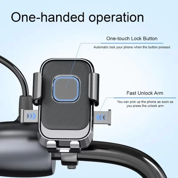 Bike Phone Holder Motorcycle Fast Locking Rotatable MTB Phone Mount Shockproof Phone Holder