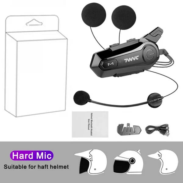 1/2 X1 Bluetooth Motorcycle Helmet Intercom Headset For 2 Rider 1000M intercomunicador Moto Interphone Wireless Handsfree Call