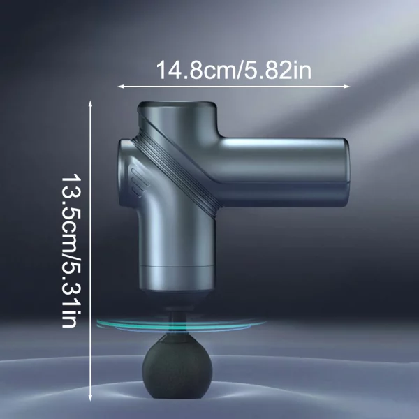 Deep Tissue Mini Massage Gun Muscle Percussion Massager for Athletes 4 Massages Head and 6 Speeds Grey