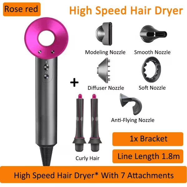5 in 1 Super Hair Dryer Leafless Air Blower Electric lonic Diffuser Hairdryer Woman Professional 1.8M High Speed Hair Dryer