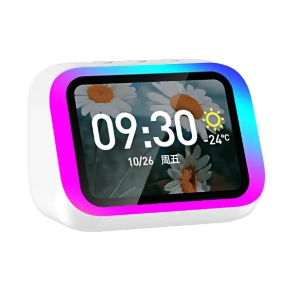 S7ee77b36810e450a8275fa893032b5b4E.webp Smart Alarm Clock Bluetooth Speaker AI Intelligent Wireless Weather Display Night Light Music Stories Player Perfect Gift
