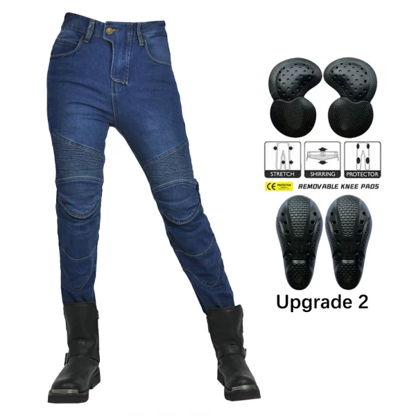 2024 New Motorcycle Jeans Women Upgrade Silicone Protector Detachable Casual Fashion Racing Road Rider Four Seasons Moto Pants