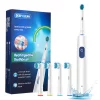 Sonic Electric Toothbrush Rechargeable Rotary Adult Waterproof with Timer 5 Modes & 4 Replaceable Brush Heads for Teeth Cleaning