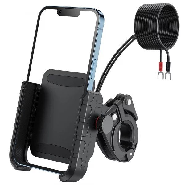 Motorcycle Phone Mount with  Charger USB C 20W Fast Charging Port Waterproof Motorcycle Cell Phone Holder Cradle
