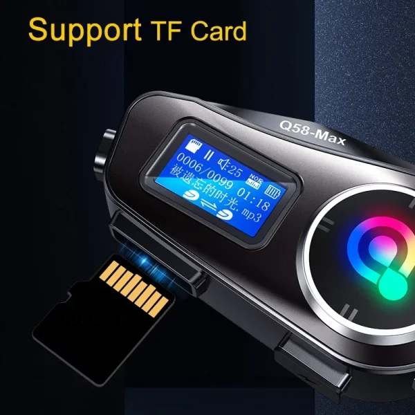 Bluetooth Motorcycle Intercom Helmet Headset 1000M Wireless Communication Interphone With Ambient Light Waterproof Headphone