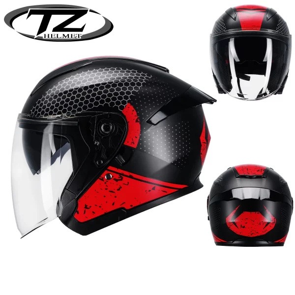 Motorcycle Half Face Helmet Men Women Fashion Dual Lens Sport Helmets Motocross Racing Modular Flip Up Casco Moto Winter Warm