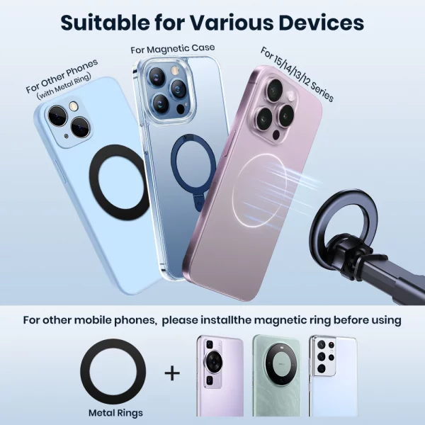 S892488b3d7124a3185b438f508058e320-1.webp TOPK Suction Cup Magnetic Car Phone Holder Universal Mount for Air Vent & Dashboard Windshield Hands Free Stand for Magsafe