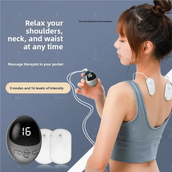 EMS Mini Massage Patch Shoulder and Neck Pulse Therapy Device Portable Electric Neck Massager Smart Cervical Massager