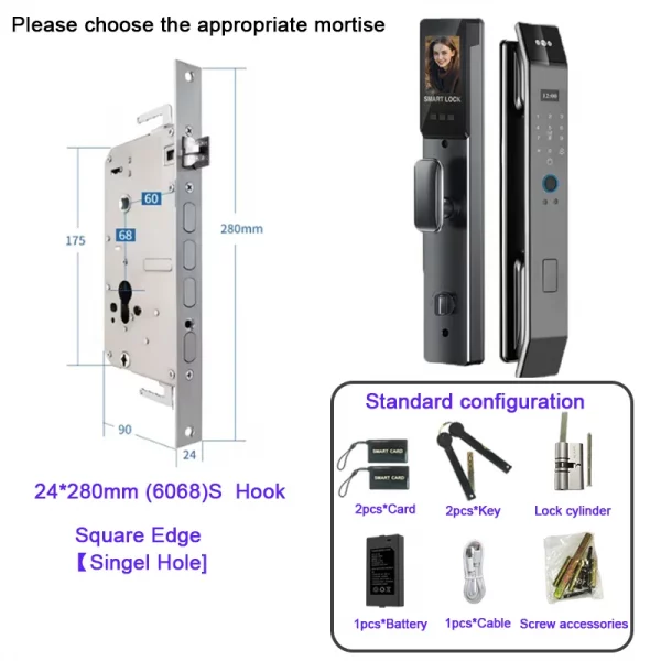 S8a798e32a3a946a39d7b7169a1ccafadU.webp Smart lock 3D face recognition fingerprint waterproof smart door wifi remote photo capture unlocking with App key NFC RFID Card