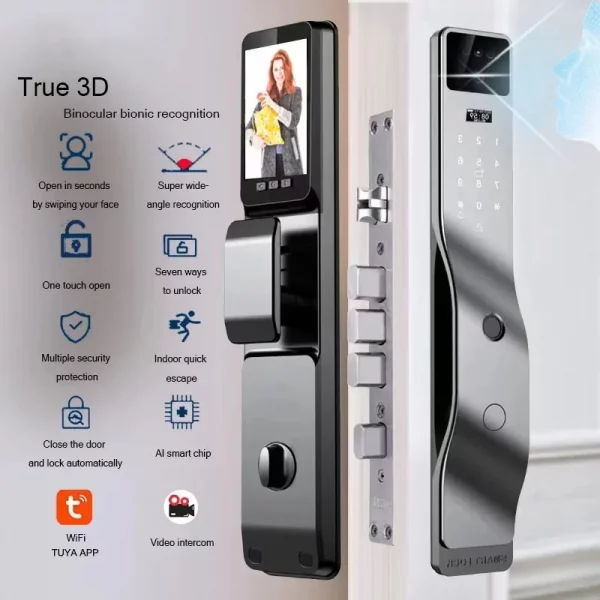 S8abdc338ae5e477fa1020c85a817e88bg.webp Tuya App Smart Lock Household Anti-theft Door Fingerprint Lock With Camera Password Lock Large Door Lock