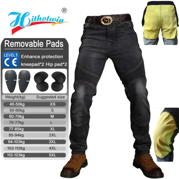 S8ae9a9c7e3894edd9aac737835fade99I-7.webp Kevlar Motorcycle Jeans Aramid Protective Trousers for Men Women Motocross Riding Pants Safety Gear