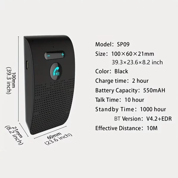 S8c2c501621ab44d9b202b3274052588fT.webp Wireless Bluetooth Hands-Free Car Kit with Sun Visor Speakerphone for Multi-Point Calls