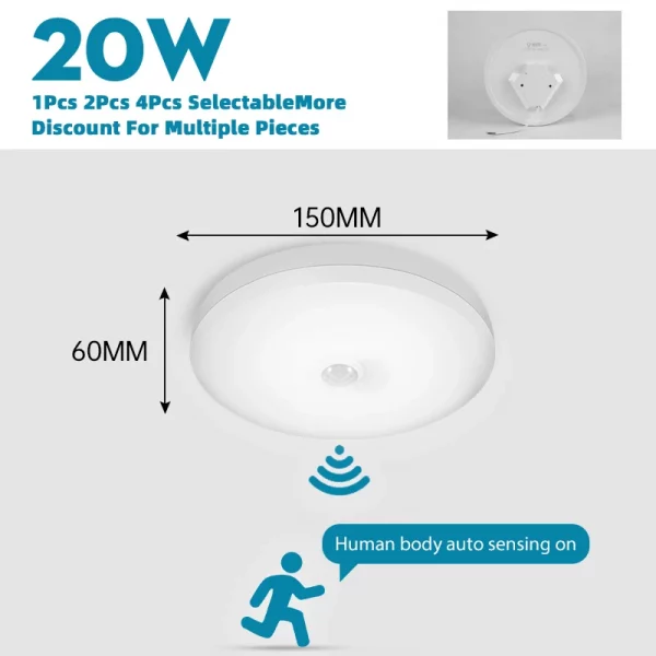 Smart Sensor LED Light Ceiling Lamp Modern Home Indoor Aisle LED Hanging Fixture Induction Lighting Living Room Luminaire Lamps