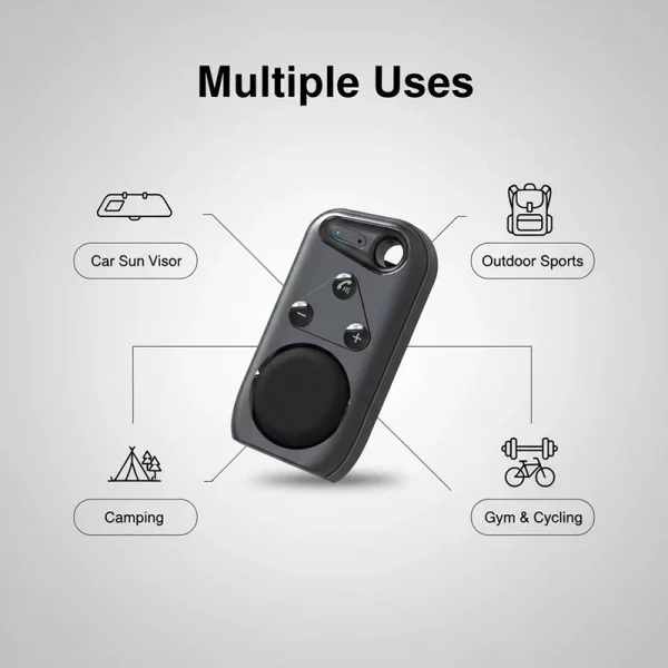 Bluetooth-compatible V5.4 Speakerphone Handsfree Sun Visor Speaker Wireless Car Kit Sport Audio Music Loudspeaker