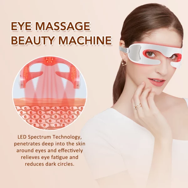 Vibration Eye Massager LED Light Therapy Anti-Aging Eye Care Fatigue Relief Relaxation Relieve Dark Circle Electric Eye Massager