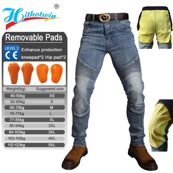 S8faf1ffb0fe743638e1c942140630160W-6.webp Kevlar Motorcycle Jeans Aramid Protective Trousers for Men Women Motocross Riding Pants Safety Gear