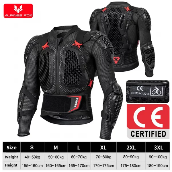 VEMAR 2025 Men New Motorcycle Jacket Moto Body Armor MX Armor Motocross Racing Jacket CE Approval Motorbike Moto Protection Gear