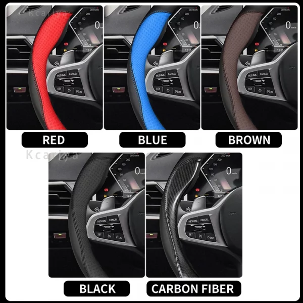 Car Steering Wheel Cover 38cm 15" Leather For MINI COOPER S JCW ONE F54 F55 F56 F60 R60 R61 Auto Accessories
