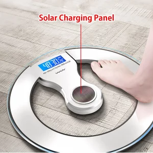 Smart Weight Scale Bluetooth LCD Display Light Energy Automatic Charging Rechargeable Home Weight Measure Fat Calories Scale