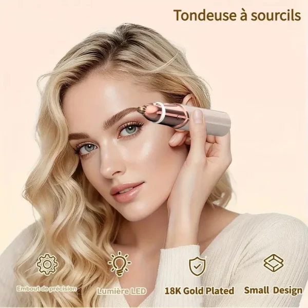 2-in-1 facial and eyebrow trimmer: a rechargeable painless facial eyebrow shaver for the face, lips, and body