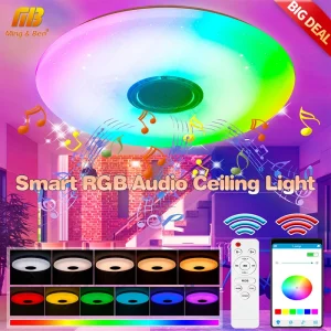 RGB Smart Home LED Ceiling Light With Speakers For Music APP Remote Control Bluetooth Interior Decoration Bedroom Party