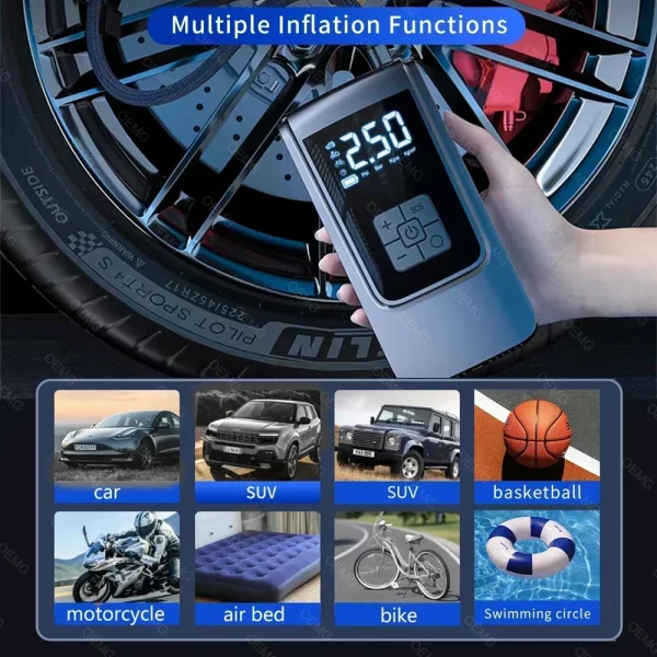 S956606cad99d4407aa5fcbe472508b0al.webp Wireless Car Air Pump Portable Air Compressor Electric Tire Inflator with LCD Digital Display for Car Motorcycles Bicycle Ball