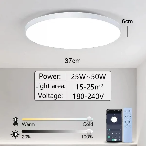 Smart Led Ceiling Lamp 36W 50W 220V Dimmable Modern Led Ceiling Lights With APP Remote Control For Bedroom Living Room