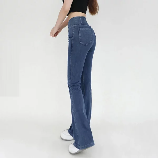 S97850843147e402b85980d61f0d20413Q.webp Yoga Jeans for Women Denim Pants Sexy Flared Trousers Lady Pants Hip Lifting and Cross Waist Design Indoor Sports Outdoor Flared