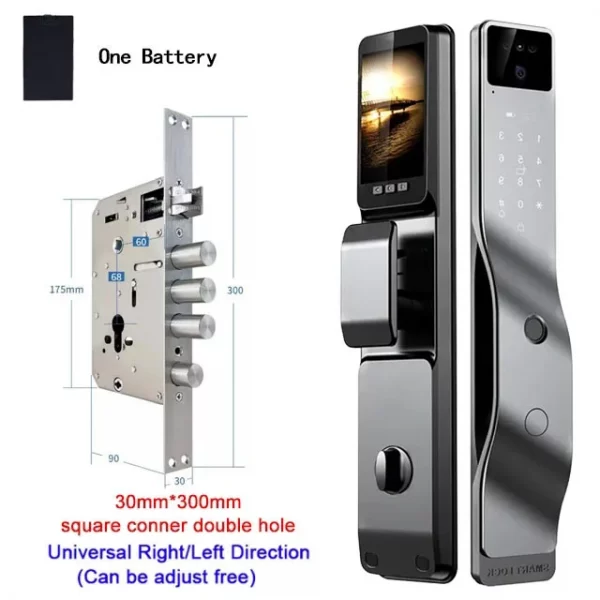 S9b12343643a34eaeab06bef694e74028y.webp Tuya App Smart Lock Household Anti-theft Door Fingerprint Lock With Camera Password Lock Large Door Lock