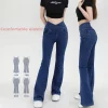 S9b38b26fe61a424d836ad660430b338eM.webp Yoga Jeans for Women Denim Pants Sexy Flared Trousers Lady Pants Hip Lifting and Cross Waist Design Indoor Sports Outdoor Flared