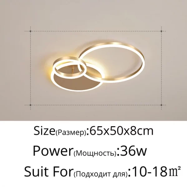 Smart Home Modern Round Design LED Ceiling Chandelier For Living Room Restaurant Bedroom Circle Rings Lighting Fixture Luminaire