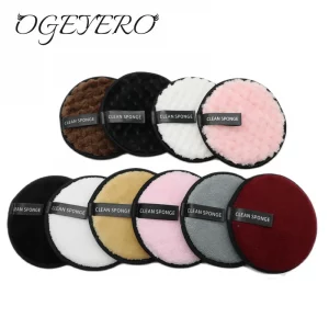 OGEYERO Reusable Makeup Remover Pads Cotton Wipes Microfiber Make Up Removal Sponge Cotton Cleaning Pads Tool