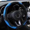 Sa26b679f235d4e11b874abfd71274c32m.webp Car Steering Wheel Cover Breathable Anti Slip PU Leather Steering Covers Suitable 37-38.5cm Auto Decoration Carbon Fiber