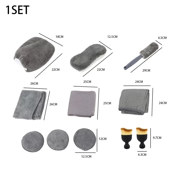 Car Interior Cleaning Essentials Cleaning Tools Microfiber Car Cleaning Kit Tire Brush Scratch Removal Pads Detailing Sponges