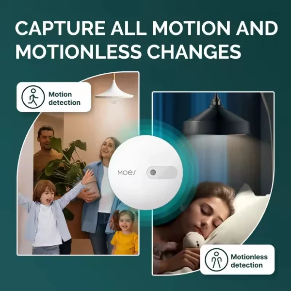 MOES Tuya ZigBee 3.0 Human Presence Sensor ,Radar Wave Detection Sensor for Home Security Smart Human body Exists Sensor