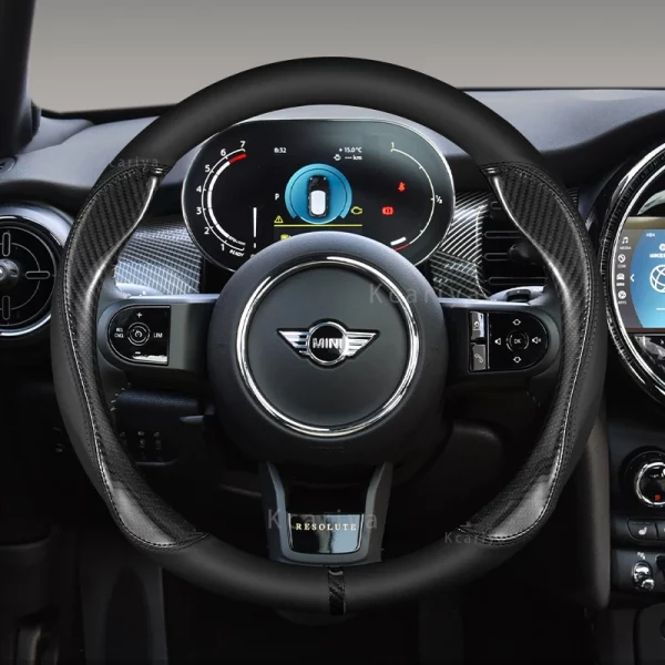 Car Steering Wheel Cover 38cm 15" Leather For MINI COOPER S JCW ONE F54 F55 F56 F60 R60 R61 Auto Accessories