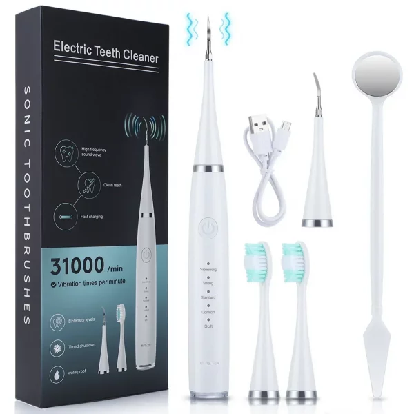 Electric Toothbrush with Sonic Cleaning 3-in-1 for Removing Tartar Whitening Teeth Oral Care USB Charging Replacing Brush Head