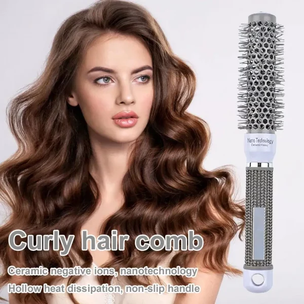 Sa9d76d8a8d324d069f0e70d6787f1419f-2.webp Ceramic Ion Hair Brush Nano Hairbrush Thermal Ceramic Ion Round Comb Hairdressing Hair Salon Styling Drying Curling