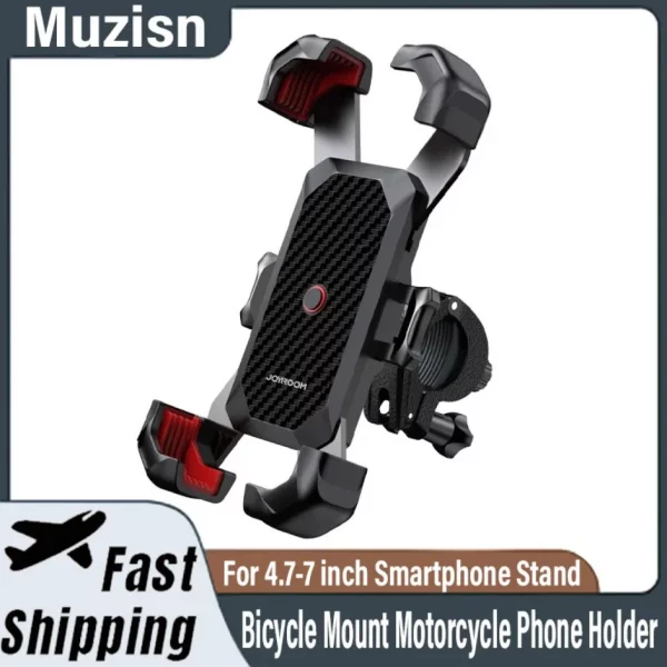 Saa62b530be624318a7074f49b101f0bcg.webp Universal Stand Bicycle Cell Phone Mount Motorcycle Phone Holder For 4.7-7 inch Smartphone Stand Shockproof Cellphone Bracket