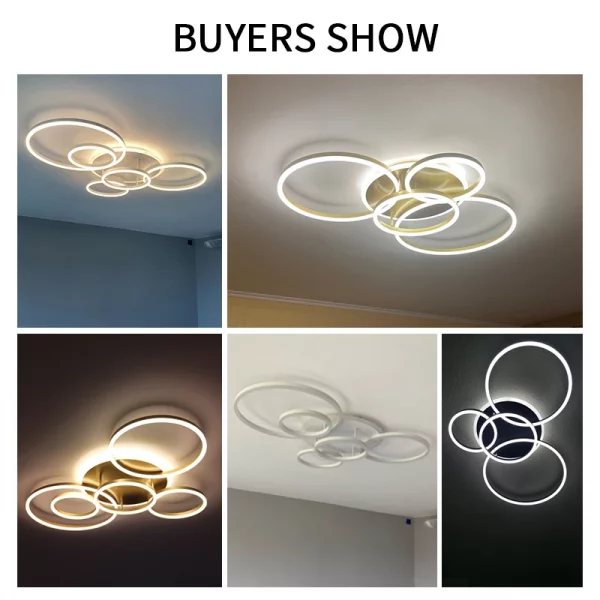 Smart Home Modern Round Design LED Ceiling Chandelier For Living Room Restaurant Bedroom Circle Rings Lighting Fixture Luminaire