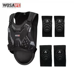 WOSAWE Adult's Motorcycle Armor Back Protector Spine Chest Protection MTB Motocross Racing Body Protective Vest Motorbike Jacket