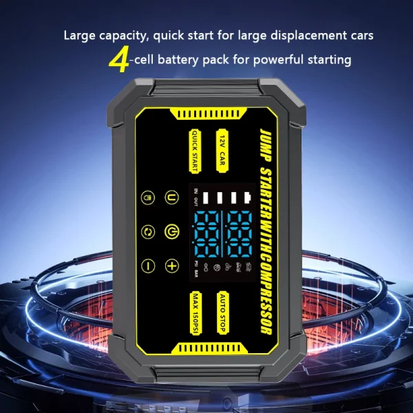 3000A Car Jump Starter 22200mAh/16000mAh 1500A Power Bank 150PSI Pump Air Compressor Emergency Battery Booster Power Bank Start