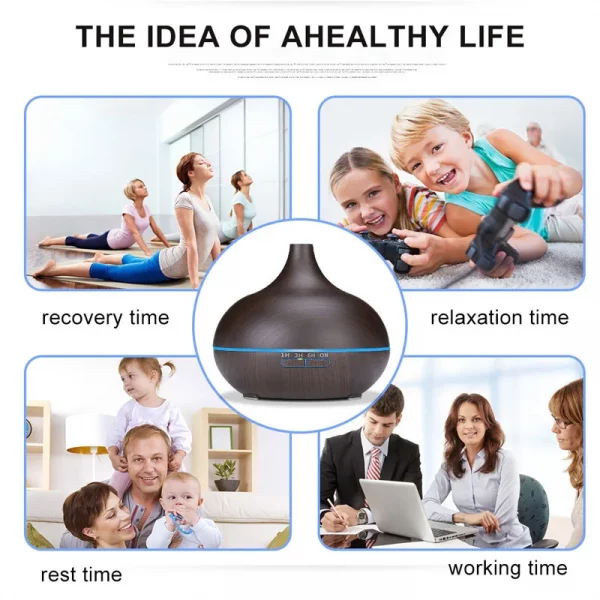 Essential Oil Aromatherapy Diffuser with Remote Control LED Ultrasonic Cool Mist Scent Humidifier Vaporizer for Room Office Home