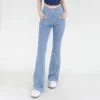 Sae5773d88f4e42b1a3fba95571c051c4d.webp Yoga Jeans for Women Denim Pants Sexy Flared Trousers Lady Pants Hip Lifting and Cross Waist Design Indoor Sports Outdoor Flared