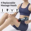 Deep Tissue Mini Massage Gun Muscle Percussion Massager for Athletes 4 Massages Head and 6 Speeds Grey